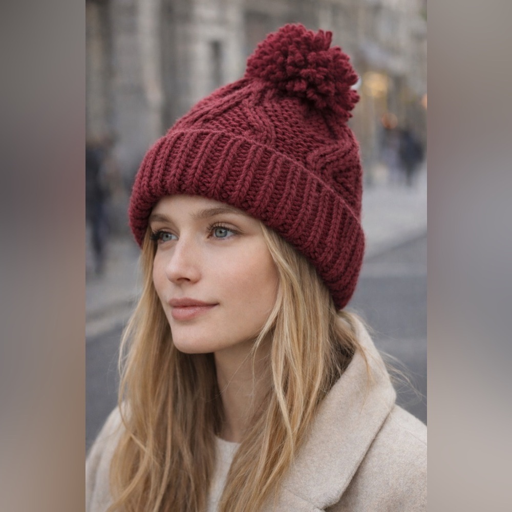 NWOT Zara Burgundy Beenie Adult female size.